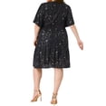 thumbnail image 4 of Vestidos de Verano de Talla Grande Agnes Orinda con Cuello Cuadrado de Volantes Cortos Brillantes Vestido de Fiesta 1X Negro, 4 of 7