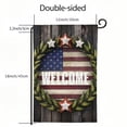 thumbnail image 3 of Shangniulu 4th of July Garden Flag Independence Day Leaf Welcome Garden Flag for Outside Double Sided Patriotic American Stars and Stripes Blue Red Star Memorial Day Decorations Linen Yard Flag White, 3 of 6