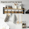 thumbnail image 4 of 29 Inch Coat Rack Wall Mount with Shelf, Coat Hanger Wall Mounted with 5 Hooks, Wall Mounted Coat Racks, Wall Shelf with Hooks, Hat Rack for Entryway, Bedroom, Living Room, 4 of 7