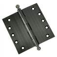 thumbnail image 1 of EMBASSY Door Hinge 5 x 5 Solid Brass Pewter with Ball Tips, 1 of 7