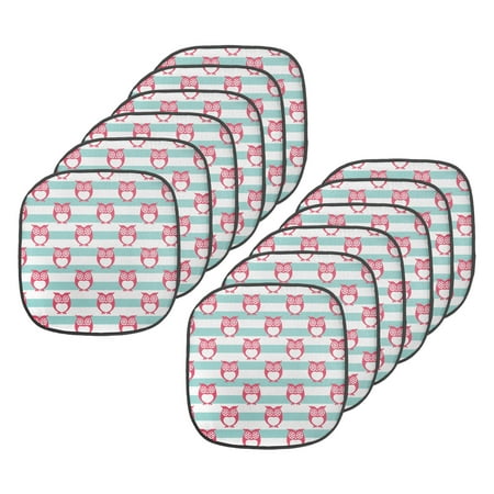 

Owl Chair Seating Cushion Set of 12 Large Flower Eyed Owls Pattern Better Positive Perspective Hope Modern Illustration Seat Pads with Anti-slip Backing 16 x16 Turquoise Pink by Ambesonne