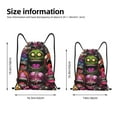 thumbnail image 7 of Horeoi Monstrous Cartoon Characters Print Drawstring Bags for Gym Sports Yoga Travel Lightweight Foldable Sackpack for Men Women Teens, 7 of 7