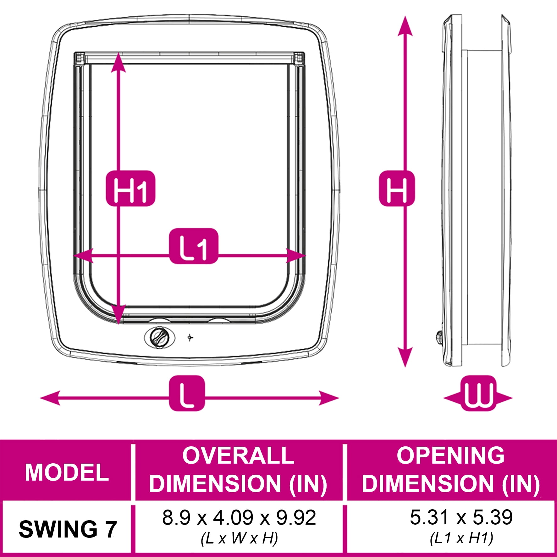Ferplast 4-Way Locking Cat & Dog Door w/ Magnetic Key | Brown, Small