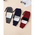 thumbnail image 5 of Toddler Boys Clothes Boys Pants Toddler Kids Boys Sweatpants 3 Pack Elastic Waist Joggers Color-blocked Pants 2T 3T 4T 5T Size 6 7 Black Red Gray, 5 of 7