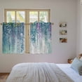 thumbnail image 4 of Green Botanical Tier Curtains, Watercolor Spring Floral Oil Painting Elegant Light Filtering Kitchen Curtains, 2Pcs Rod Pocket Half Window Treatments Panels for Sink Cafe Cabinet Basement 27.5x45In, 4 of 9