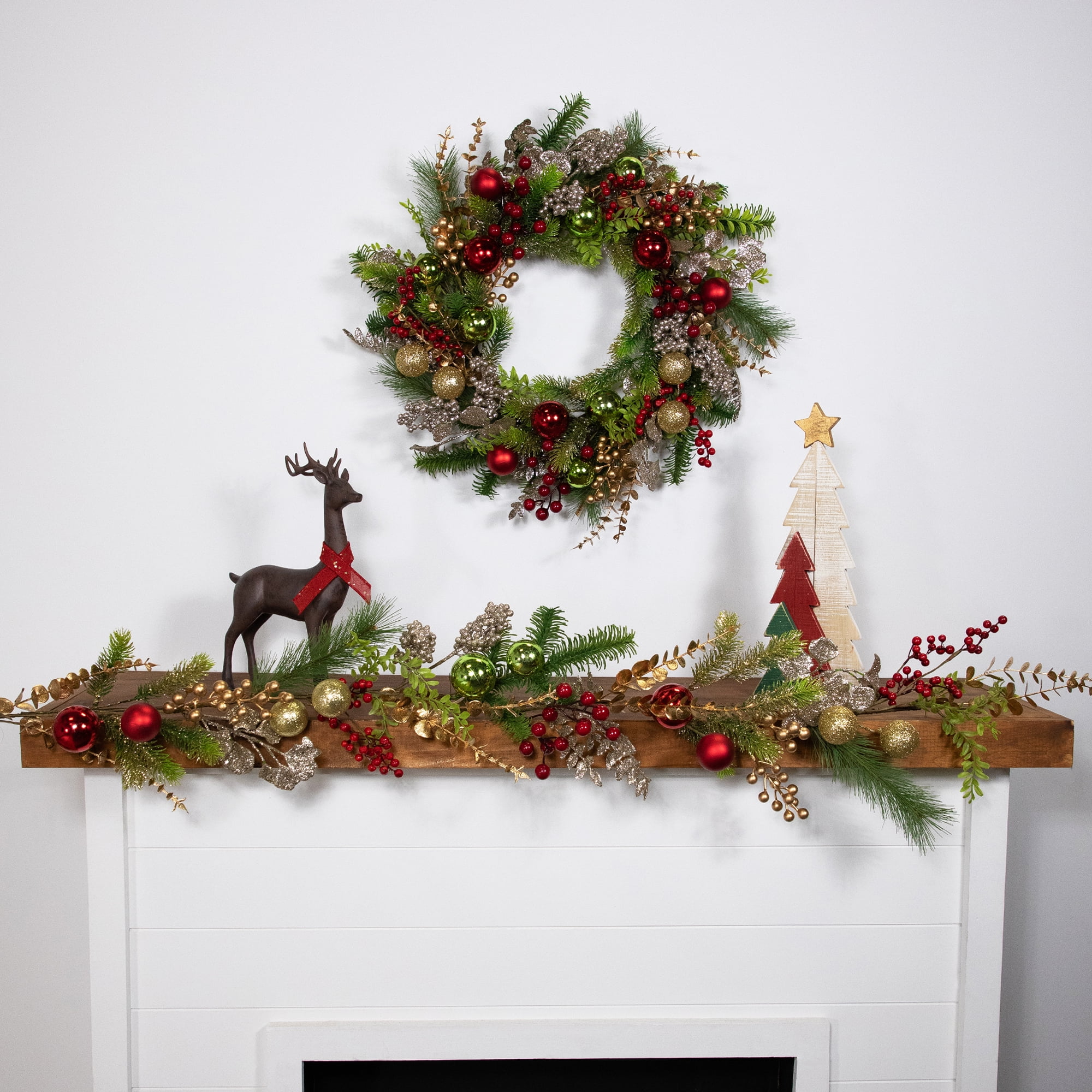 Ball Ornaments Glittered Artificial Christmas Garland - 5' x 10" - Unlit