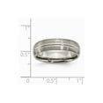 thumbnail image 6 of Grey Titanium Ring Band Love Knots Wedding Grooved 6mm Brushed and Polished, 6 of 6