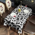 thumbnail image 5 of Black White Cow Pattern Rectangle Tablecloth 60"x102",Waterproof Polyester Rectangle Table Cloth, Wipeable Spillproof Polyester Tablecloth for Dining, Camping, Indoor and Outdoor, 5 of 6
