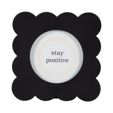 DesignOvation 4x4 Scalloped Black Decorative Tabletop Picture Frame