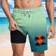 thumbnail image 4 of Pantalones Cortos Casuales para Hombre Imprimir con Bolsillos Pantalones de Playa de Cintura Elástica, Pantalones Cortos de Cintura Elástica para Hombre, 4 of 5
