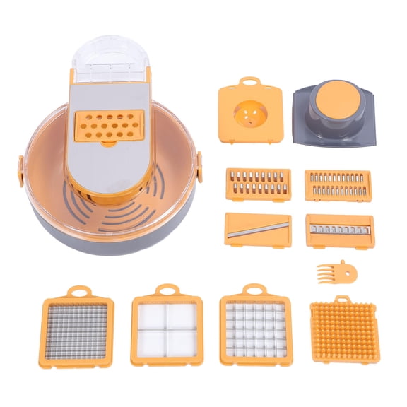 BIMZUC Versatile Vegetable Processor Set with Stainless Steel Inserts, Drain & Egg Separator – Multi‑Function Food Chopper, Slicer, Grater & Dicer