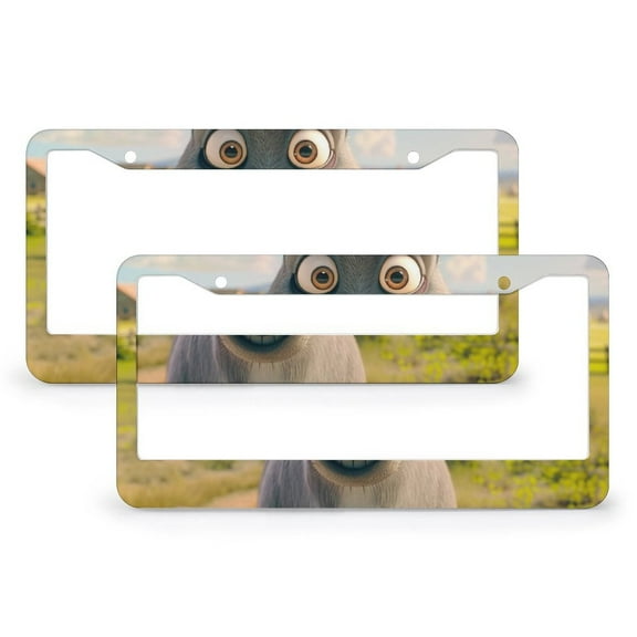 License Plate Frames Funny Donkey Funny License Plates 2 Pack Donkey Gifts Quality Aluminum License Plate Cover for Women Men US Vehicles Standard