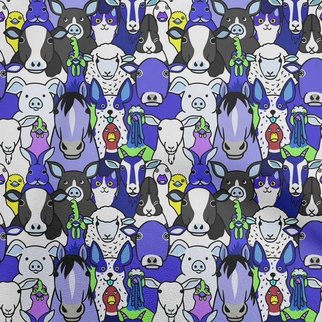 oneOone Polyester Spandex Medium Purple Fabric Horse Sewing Craft Projects Fabric Prints By Yard 56 Inch Wide