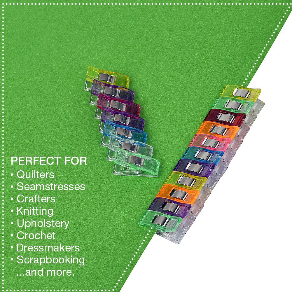 Quilting Supplies of 100pcs Sewing Clips Multipurpose Wonder Clips with  Storage Box Assorted Colors (10Large+90Samll) 