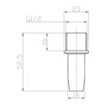 thumbnail image 3 of LOVIVER Brass Straight Faucet Tap Without Handle Control 1/2 Inch 20mm, for direct dispensing; usually used on automatic water dispensers, 3 of 8
