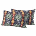 thumbnail image 2 of Pack of 2 Outdoor Pillow Covers,Waterproof Blue Green Boho Throw Pillow Covers,Vintage Ethnic Tribe Abstract Art Decorative Pillowcases Cushion Covers for Couch Pillow Sham Protector 20x12 Inch, 2 of 8