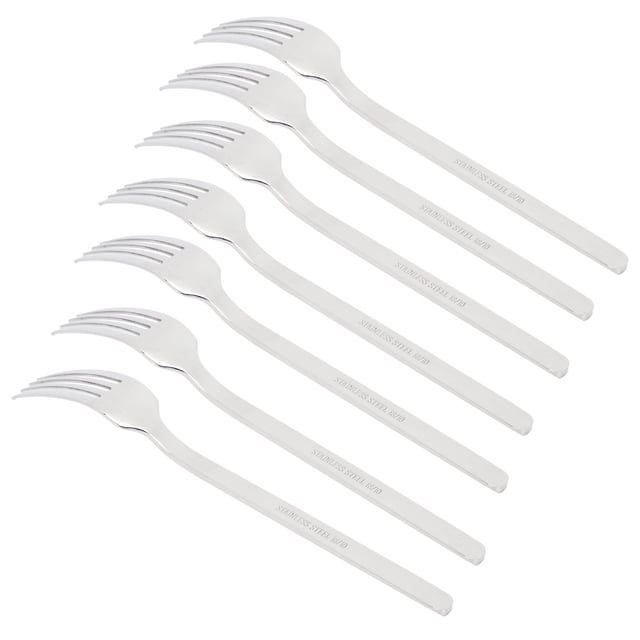 LYUMO Fork, Stainless Steel Durable Odorless 12Pcs Steak Fork, Round For Dining Room Kitchen