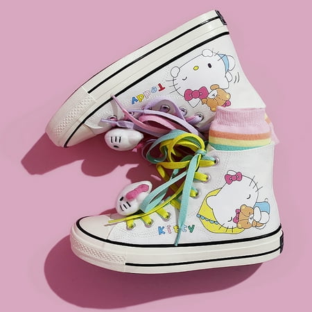 Adult Cartoon High-top Canvas Shoes  Womwen s Y2K Fashion Skateboard Shoes  Classic All-match Lace Up Sneakers