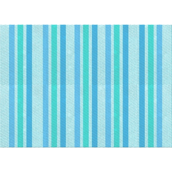 Ahgly Company Machine Washable Indoor Rectangle Transitional Bright Turquoise Blue Area Rugs, 3' x 5'