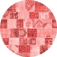thumbnail image 1 of Ahgly Company Indoor Round Patchwork Red Transitional Area Rugs, 3' Round, 1 of 4