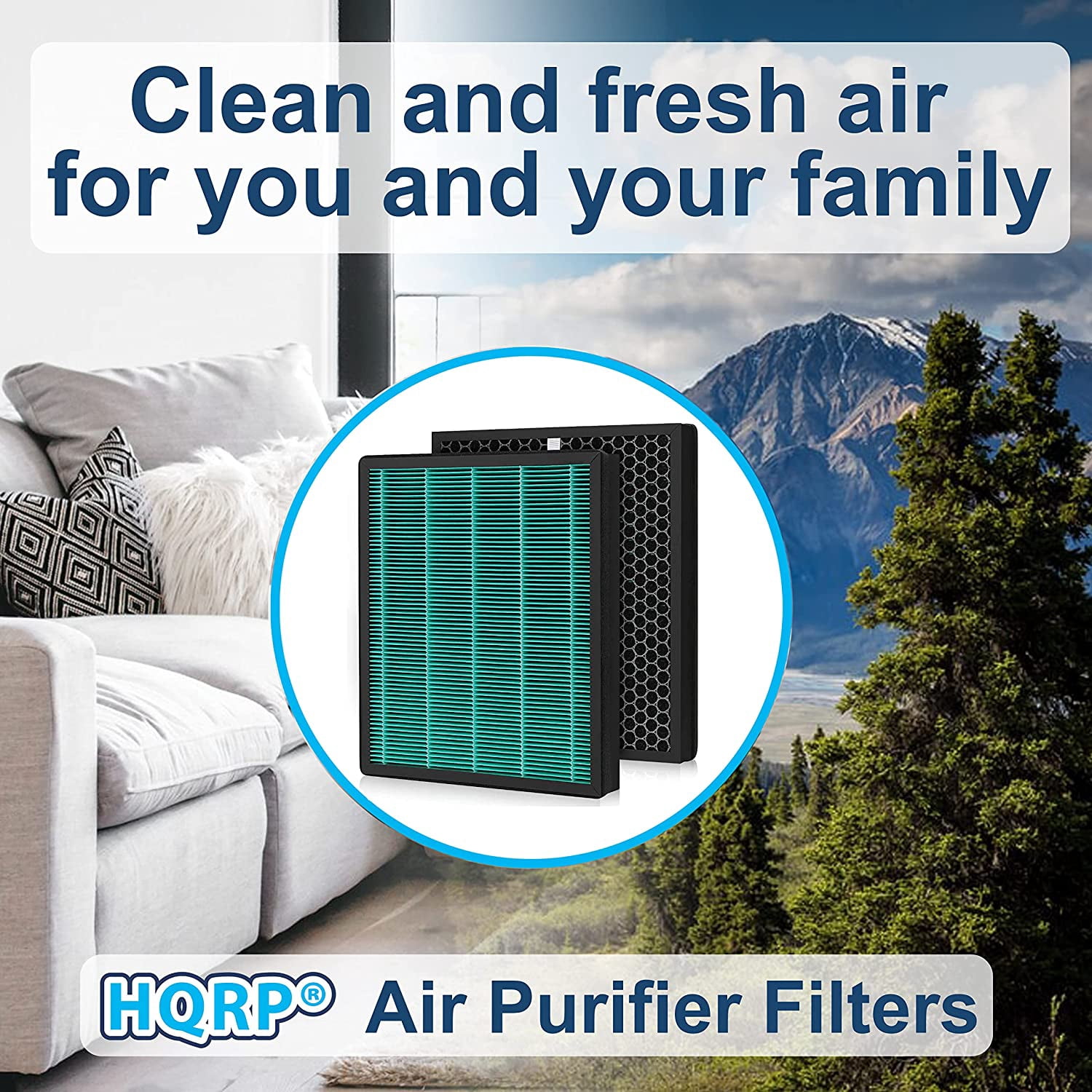 HQRP 2-Pack HEPA Filter Compatible with Coway Airmega MAX2 300 / 300S Smart Air Purifier, 3111635 with Carbon Layer