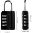 thumbnail image 3 of 4 Pcs 4-Digit Code Padlock, Small Locker Locker Suitcase Code Padlock Zinc Alloy for Indoor and Outdoor Travel Luggage (Silver Black Blue Red), 3 of 7