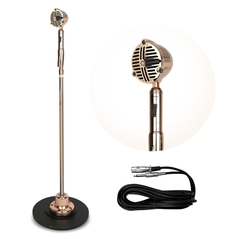 Pyle PDMICR72GL Classic Retro Vintage Style Microphone & Swing Stand