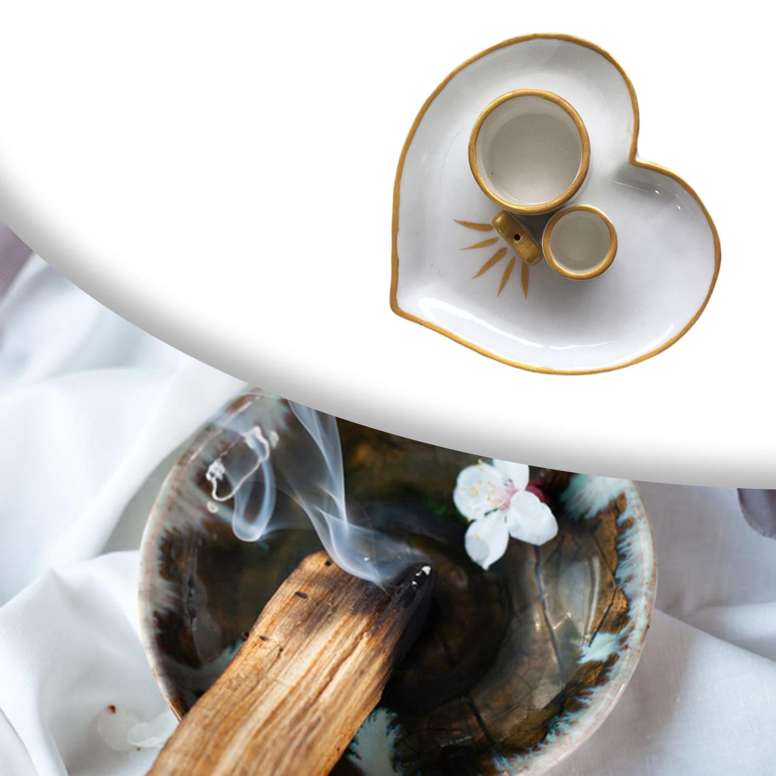 WLPZXP Palo Incense Burner Holder, Home Decor, Sage Incense Holder, Sage Candle Holder, Heart