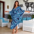 thumbnail image 2 of XYZCANDO Kaftan Dresses for Women V-Neck Swimsuit Cover Up Plus Size Beach Caftan Lounge Dress Flowy Batwing Sleeve Beach Cover Ups Blue Tropical Leaves Resort Wear for Travel Vacation, 2 of 7