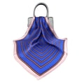 thumbnail image 2 of Neckerchief for Women - 100% Mulberry Silk Neck Scarf - Size: 21 x 21 Inches - Blue Squares, 2 of 5