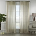 thumbnail image 2 of 3S Brother's Beige Sheer Home Decorative Set of 2 Panels Faux Silk Crap Chiffon Fabric Window Curtains Hanging Back Tap & Rod Pocket Custom Made 5-30 Ft Long - Made in Turkey (52"W x 168"L) Each, 2 of 6