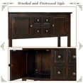 thumbnail image 3 of 46'' x 15'' x 34'' Console Table with 4 Drawers and MDF panel, Wood Buffet Cabinet Sideboard Desk with 2 Cabinets and Bottom Shelf, Retro Tall Console Table Entryway Accent Table for Entryway, S5276, 3 of 8