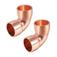 thumbnail image 1 of Conexión de codo de cobre de 90 grados de 5/8 pulgadas ID, accesorio de cobre de giro corto para plomería de 1.8 mm de grosor, 2 piezas, tono dorado de 16 mm, 1 of 3