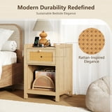 LGHM Boho Nightstand Set of 2 with Charging Station