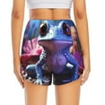 thumbnail image 4 of Uemuo Colorful Frog Among Flowers Pattern Women's Athletic Shorts High Waisted Running Shorts with Liner Pockets Gym Elastic Workout Shorts-Medium, 4 of 9