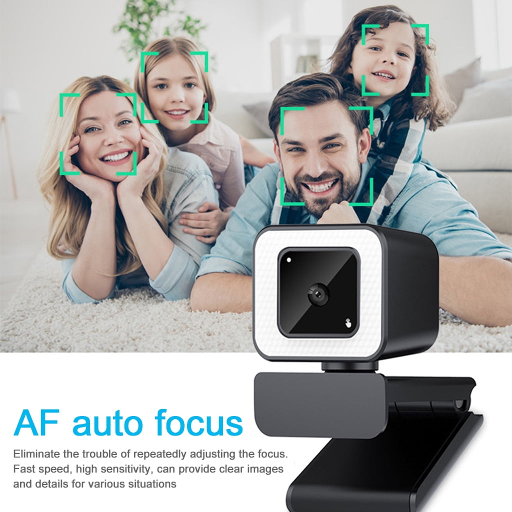 BQBQERT 2K USB Web Camera for PC Computer Beauty Auto for Focus Drive Web for w/ 3 Gear Fill Light for Streaming Video