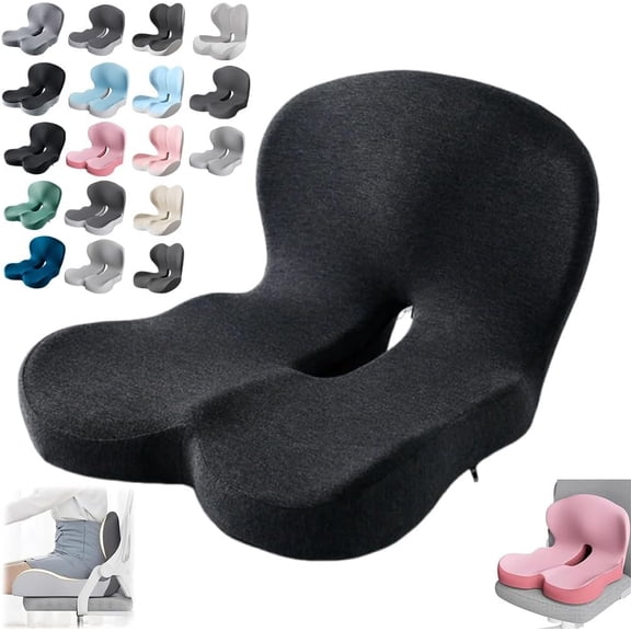 Orthopedic Cushion,Instant Relief for Back & Sciatica Pain,Memory Foam Office & Car Chair Cushion  for Driving, Wheelchair,Truck, Long Sitting Support