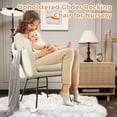 thumbnail image 7 of Nursery Rocking Chair, Upholstered Chenille Glider Rocker Chair, Modern Armchair With Wood Legs, Indoor Comfy Accent Chair Nursing Chairs Holds Up to 350 LBS for Living Room, Bedroom, Beige, 7 of 7