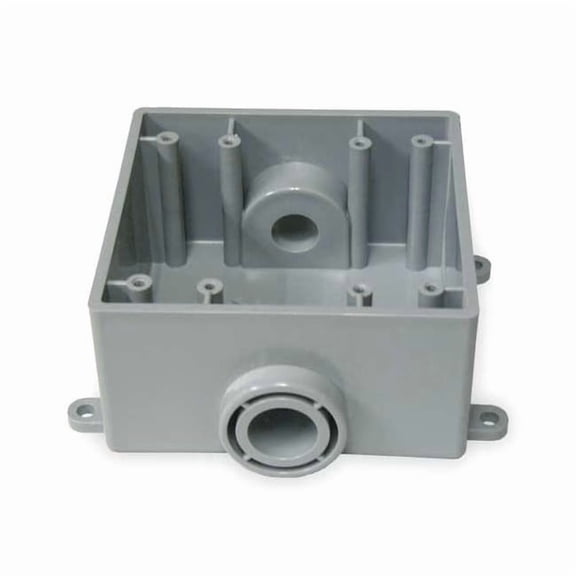 Cantex Weatherproof Box,2Gang,2Inlets,PVC 5133370