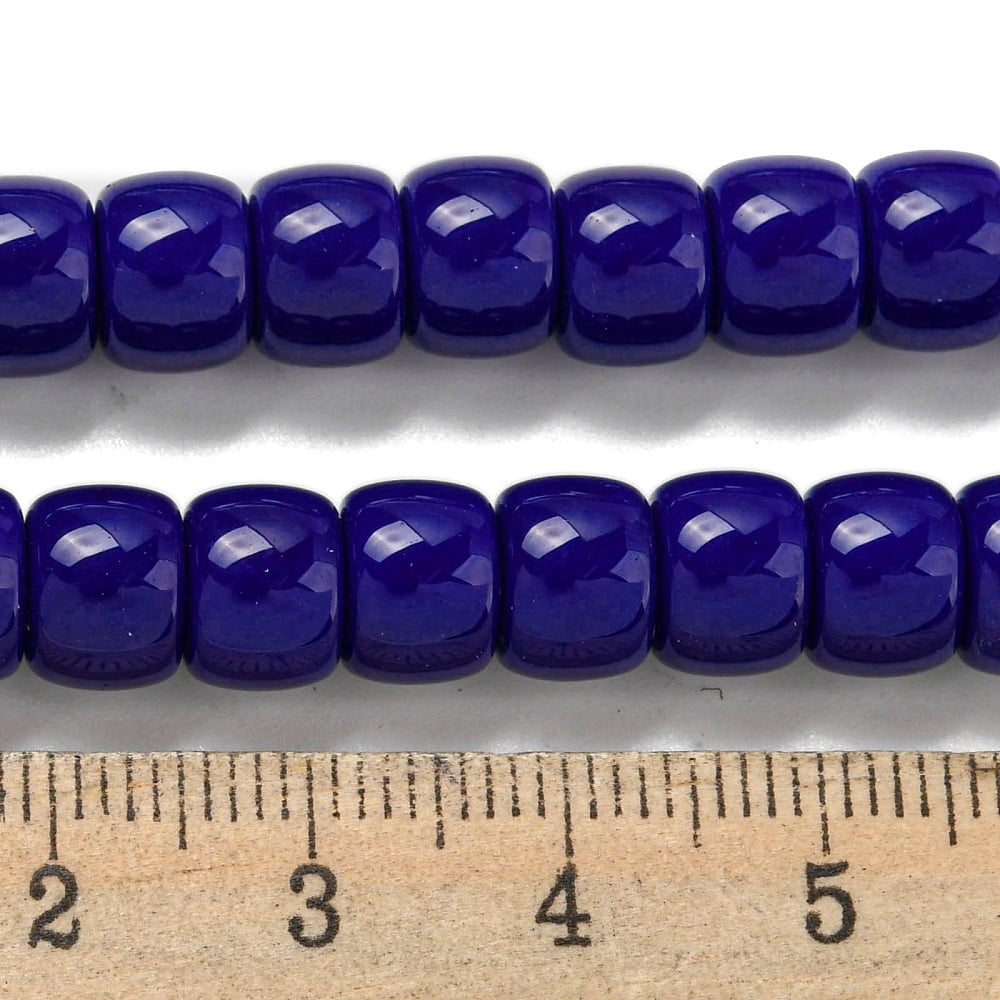20Strand Opaque Glass Beads Strands Barrel Midnight Blue 8x6mm Hole: 1.6mm about 61~62pcs/strand 14.84''~15.16''(37.7~38.5cm)