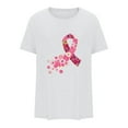 thumbnail image 5 of Honeeladyy Breast Cancer Awareness Shirts Women Pink Ribbon T-Shirts Cancer Fighter Leopard Heart Graphic Tee Short Sleeve Tops #Xm-White-XXL, 5 of 5