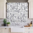 thumbnail image 2 of Farm Grey Black Leaves Curtain Valances Set Country Style Floral Leaf Rustic Plant Kitchen Curtains 24&nbsp;inch Length Rod Pocket Valance and Tiers 3 Piece Set Small Bedroom Bathroom Laundry Decor, 2 of 9