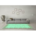 thumbnail image 3 of Ahgly Company Machine Washable Indoor Square Abstract Turquoise Blue Modern Area Rugs, 3' Square, 3 of 4