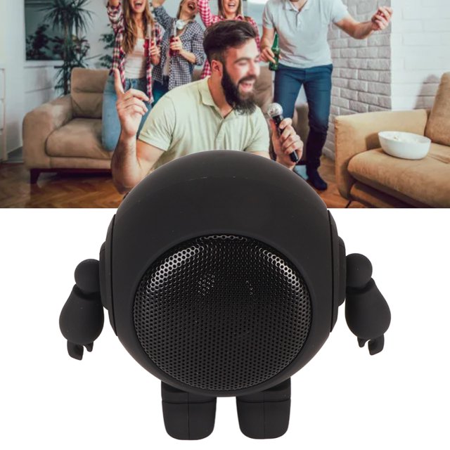 Mini Haut-Parleur Robot Forme 5.0 avec Micro Intégré, Batterie Longue Durée 1000mAh, Basses Claires pour Maison Fête en Plein Air