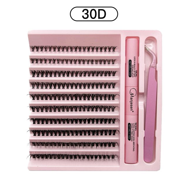 Kit d'Extension de Cils DIY avec Liaison pour Cils, Scellant et Dissolvant / Colle pour Cils en Grappe Imperméable à Tenue Forte / Ensemble d'Application et de Retrait des Cils à Domicile