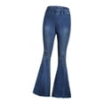 thumbnail image 4 of Pantalones Vaquero Acampanados Jeans de Mezclilla cinturo Elástica con Bolsillos de Baile para Mujer 2XL, 4 of 8