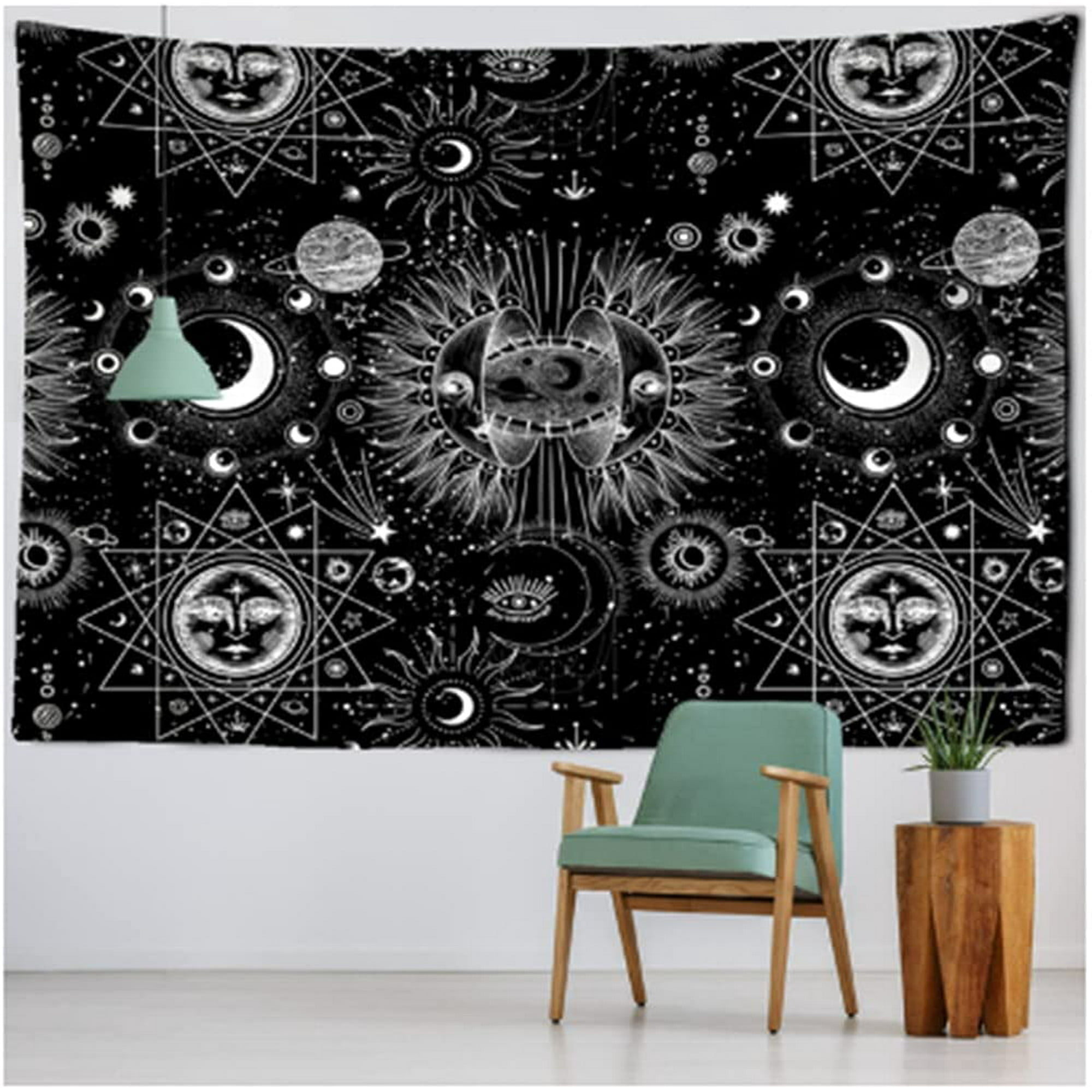 White Black Sun Moon Starry Sky Wall Hanging Bohemian Gypsy Psychedelic  Tapiz Witchcraft Astrology 95*70cm A010 | Walmart Canada