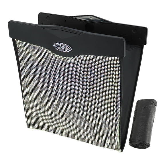 Car Trash Can Portable Back Seat Trash Bin Assorted Color 1 Pc 12.2" Length 11.4" Width 10.2" Height Faux Leather