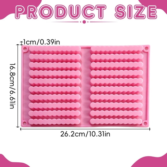 Clearance Under $1 Silicone Stick Candy Mold – 20 Cavity Twisted Bar Mold (Pink Twist)
