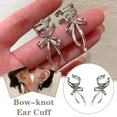 thumbnail image 3 of XINYUAN Ear Cuffs Non Pierced Cartilage Fake Earrings Stainless Clip Bow Steel H1A0, 3 of 8